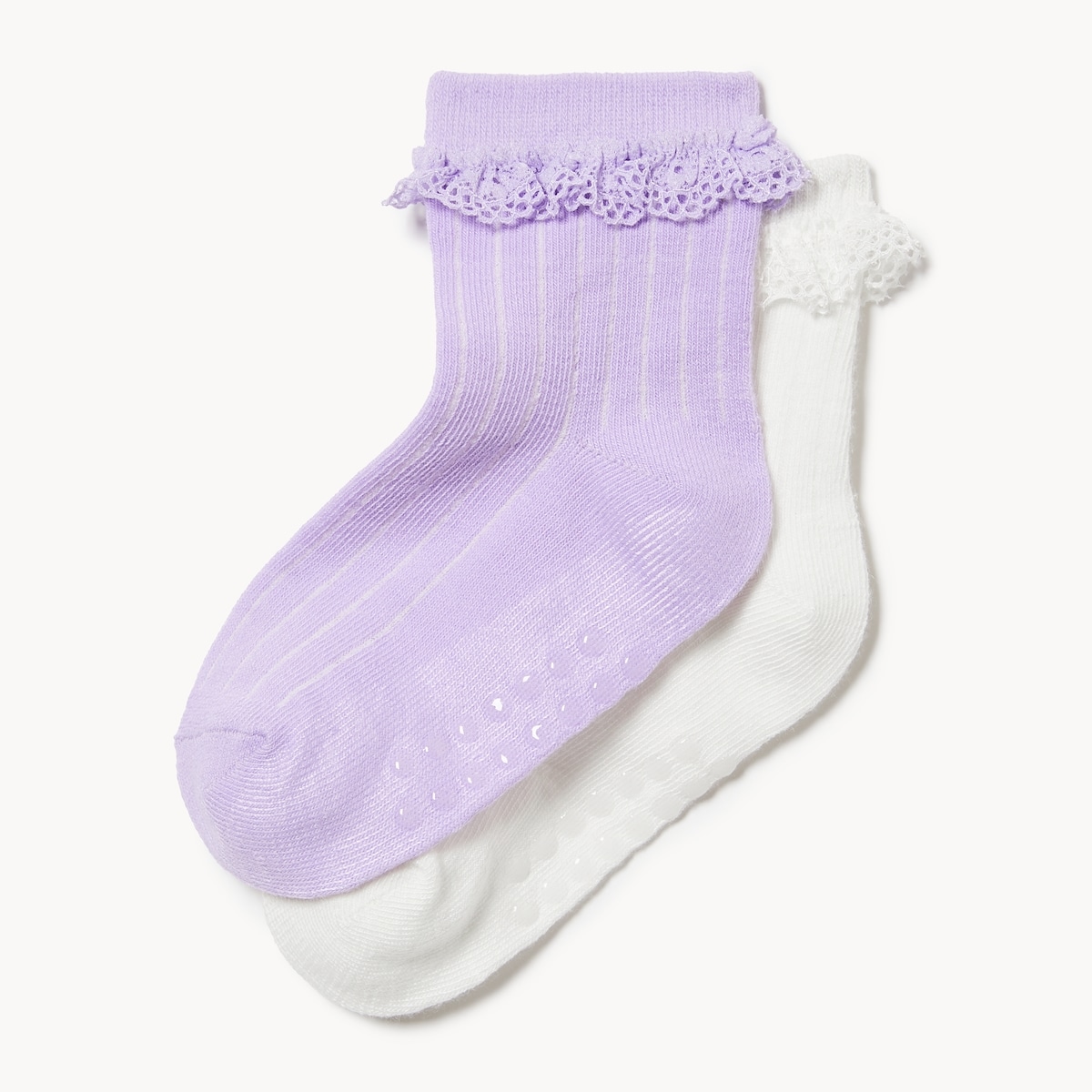 Toddler Girls' 2-Pack Lace Trim Socks - Multi