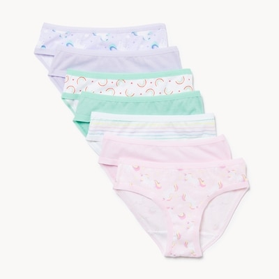 Ens. 7 culottes bikini en coton, petites filles - Pourpre