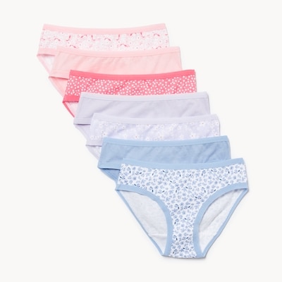 Ens. 7 culottes bikini en coton, petites filles - Bleu