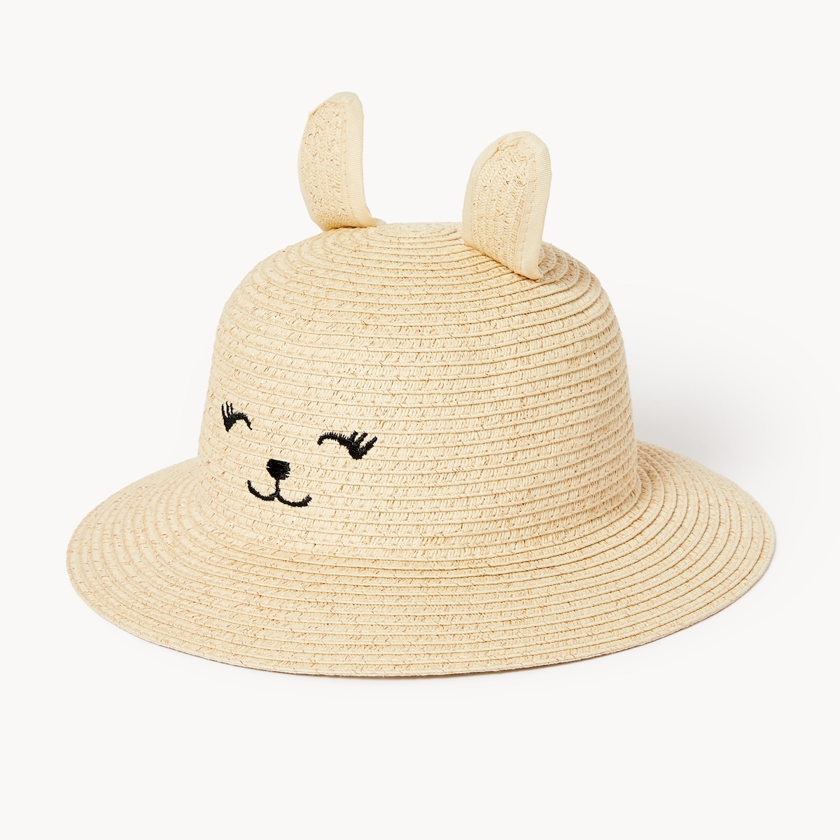 Chapeau de paille  motif de lapin, petites filles - Sable