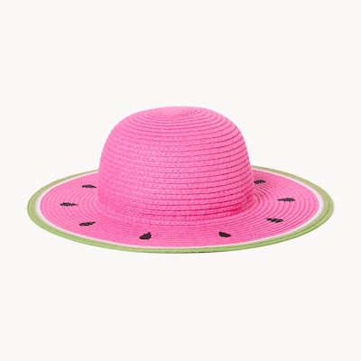 Chapeau de paille melon d’eau pour petites filles - Rose Vif
