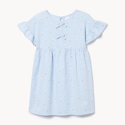 Toddler Girls' Woven Bow Dress - Pale Blue