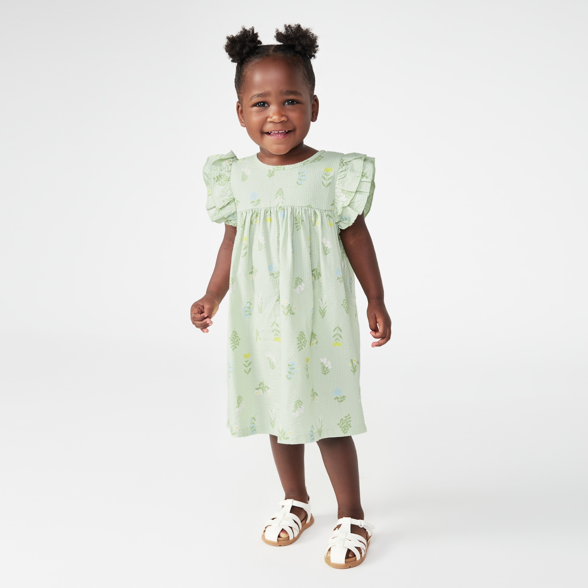 Robe - Kaki imprimé fleuri Fille | Tartine et Chocolat