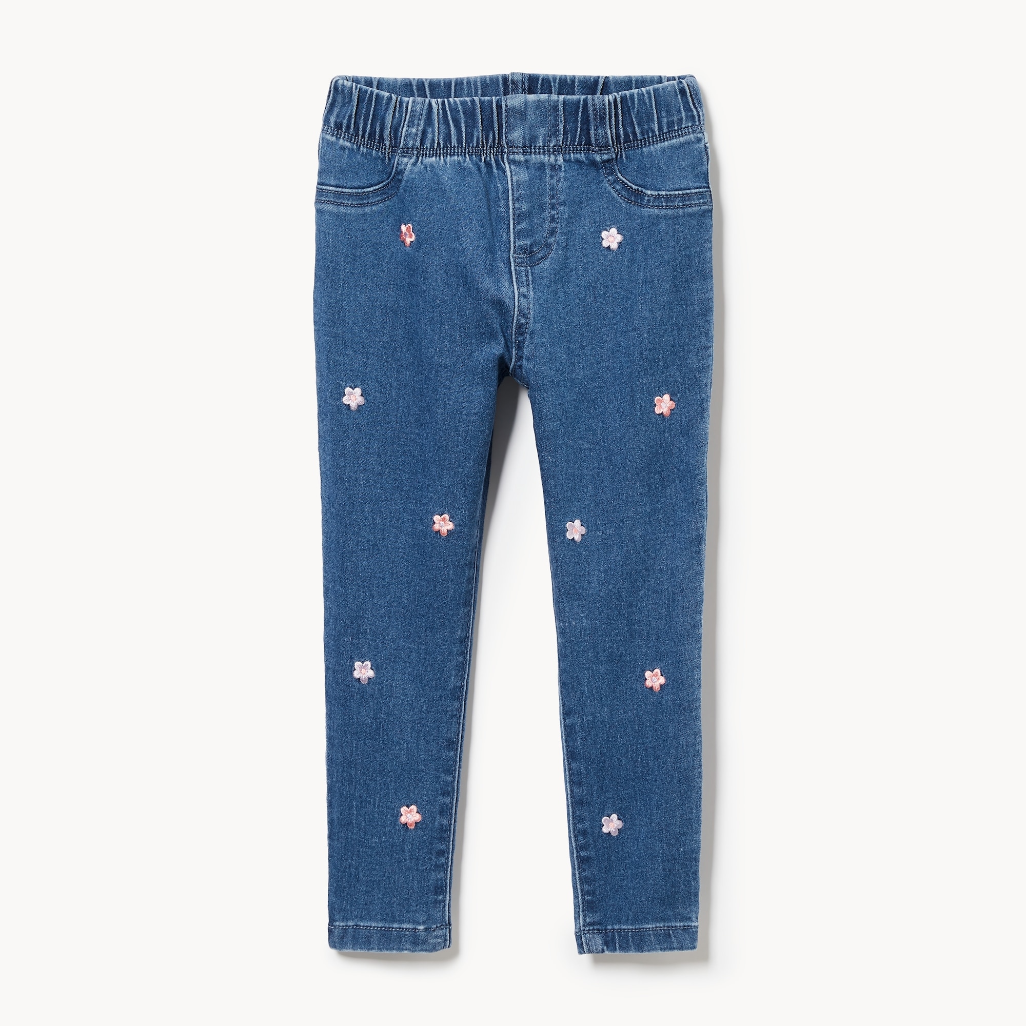 Jegging brodé en denim pour petites filles