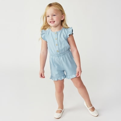 Joe Fresh Toddler Girls' Chambray Ruffled Romper 1 ea, $19.00/1ea