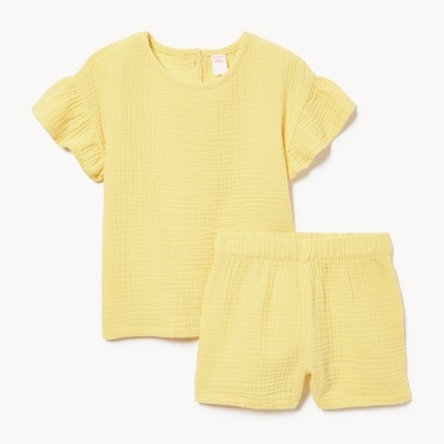 Toddler Girls' Gauze Set - Dusty Yellow