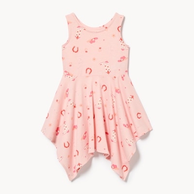 Joe Fresh Robe imprimée à ourlet mouchoir, petites filles 1 ea, 16,00 $/1ch