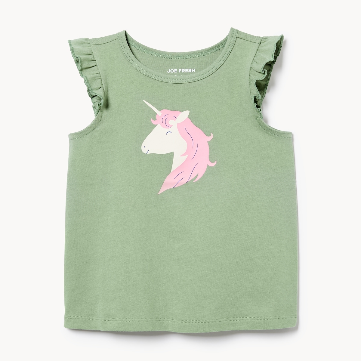 Toddler Girls' Ruffle Tank Top - Army Green