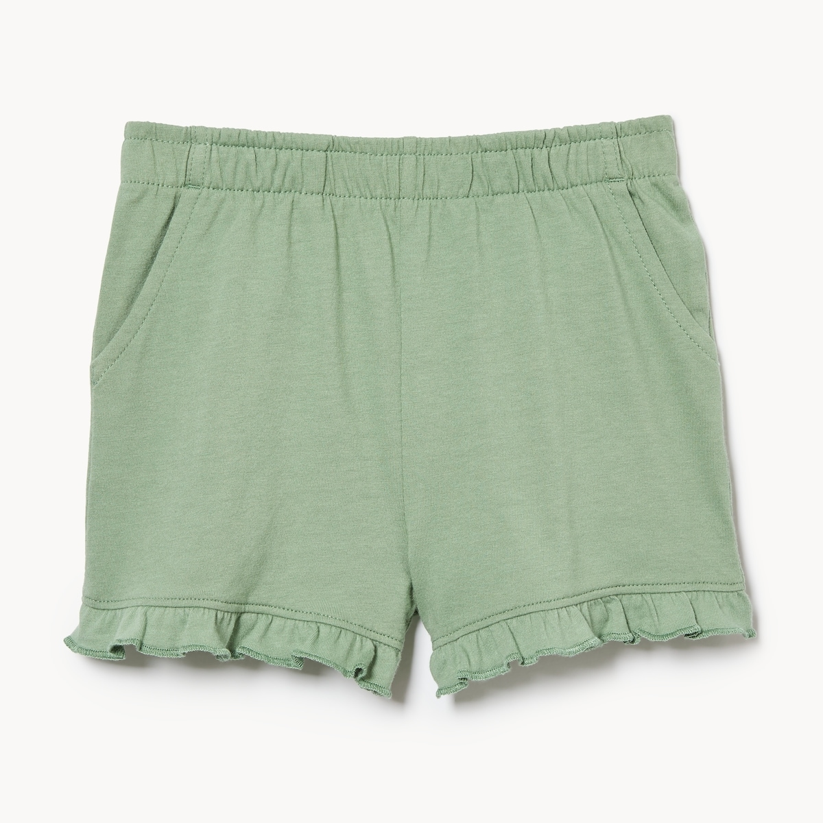 Toddler Girls' Knit Ruffled Short - Army Green