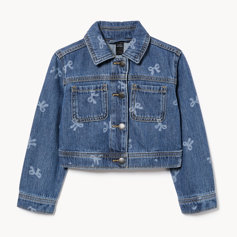 Toddler Girls' Denim Printed Jacket
