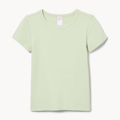 T-shirt côtelé pour petites filles - Vert Pâle