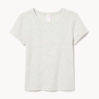 Toddler Girls' Ribbed T-Shirt - Oat Mix