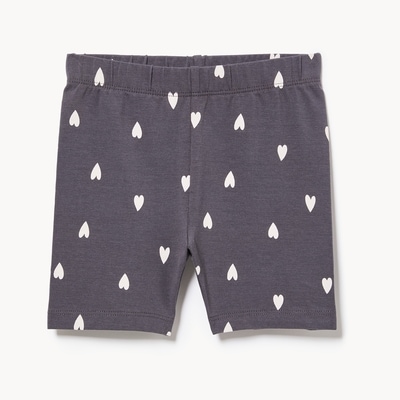 Toddler Girls' Printed Bike Short - Charcoal