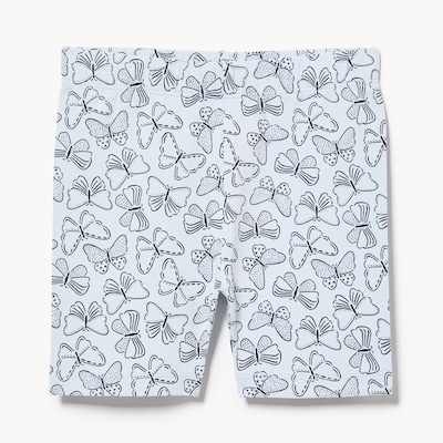 Toddler Girls' Printed Bike Short - Pale Blue