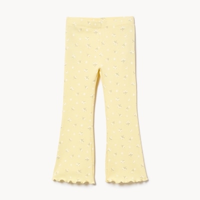 Legging imprimé évasé pour petites filles - Jaune Pâle