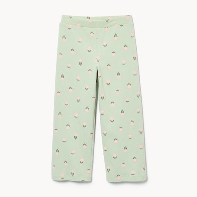 Pantalon en jersey froissé pour petites filles - VERT POUSSIEREUX