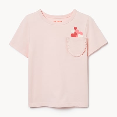 Toddler Girls' Ruffled Pocket T-Shirt - Pink