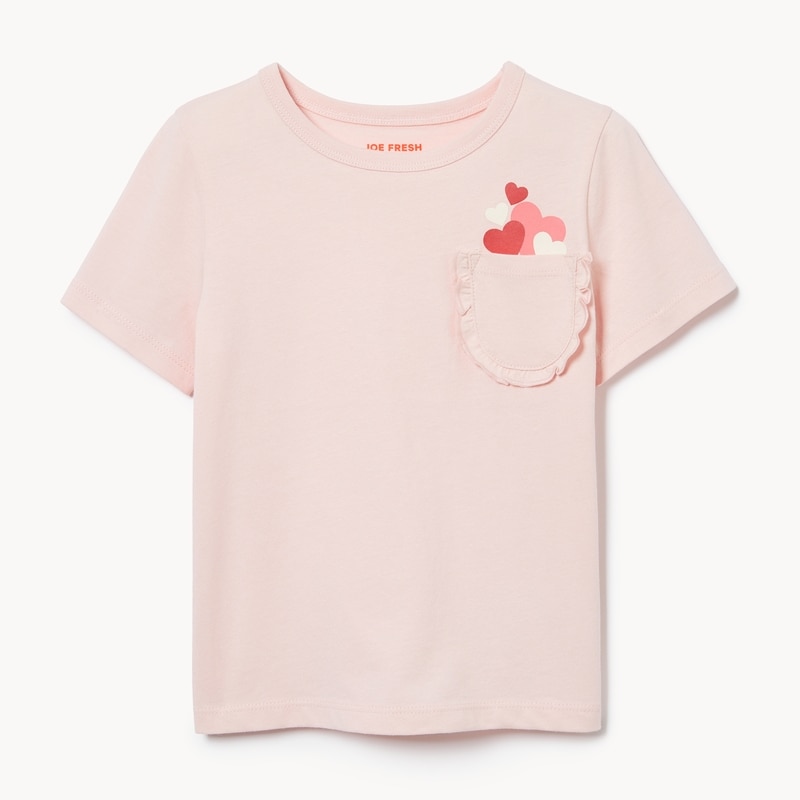 Toddler Girls' Ruffled Pocket T-Shirt