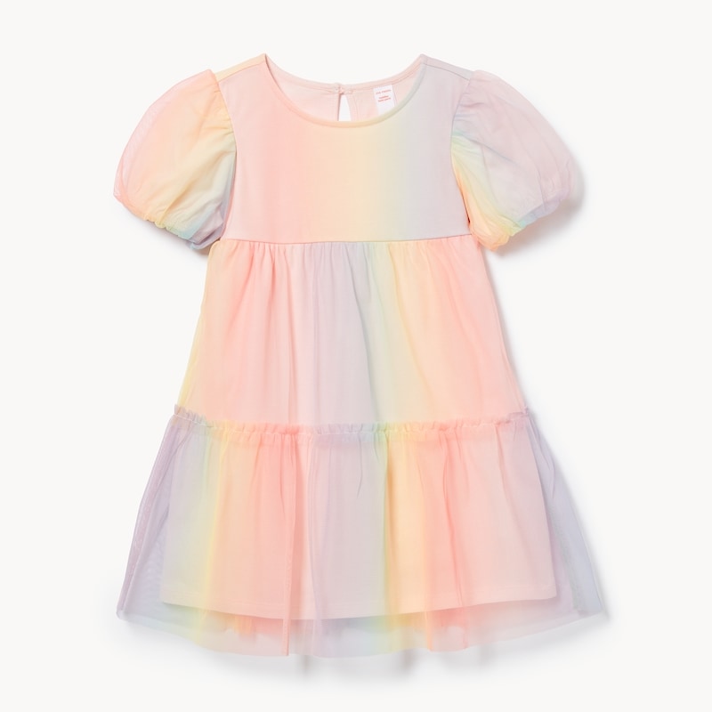 Toddler Girls' Tiered Rainbow Dress