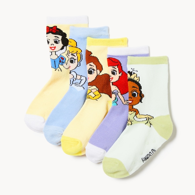 Toddler Girls' Disney Princess 5-Pack Crew Socks