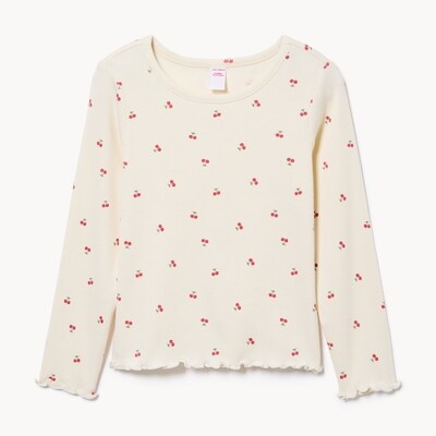 Toddler Girls' Printed Long Sleeve - Off White