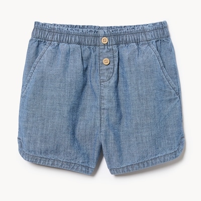 Toddler Girls' Chambray Short - Bright Blue