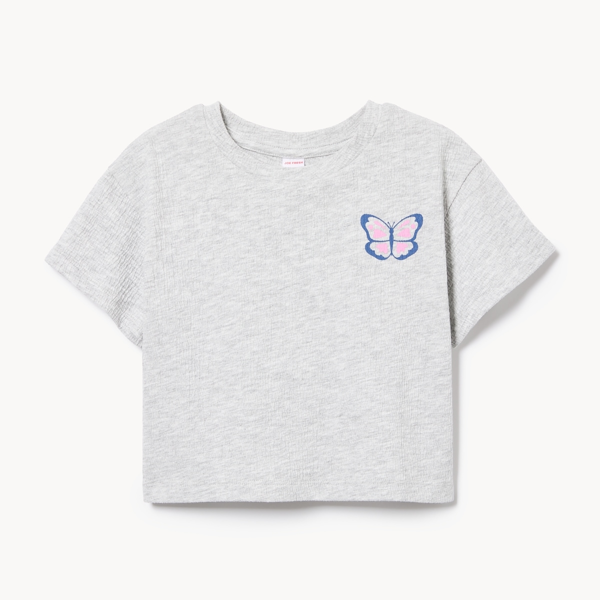 Toddler Girls' Crinkled Jersey T-Shirt - Pale Grey