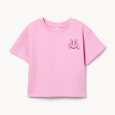 T-shirt en jersey froissé pour petites filles - LAVANDE