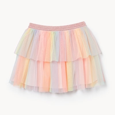 Jupe arc-en-ciel en tulle pour petites filles - Rose pâle