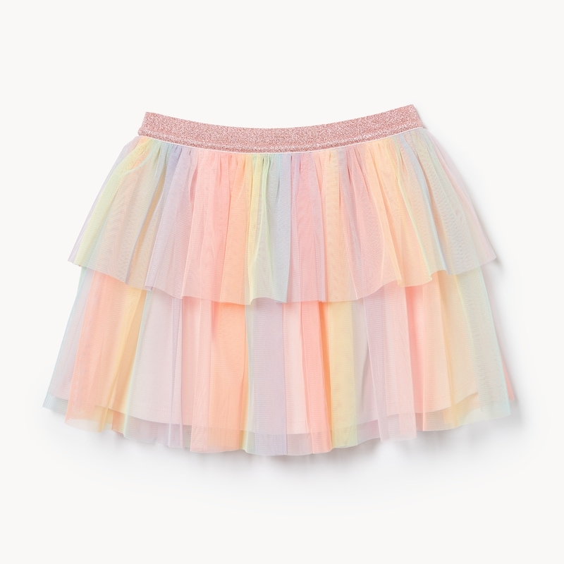 Toddler Girls' Rainbow Tulle Skirt