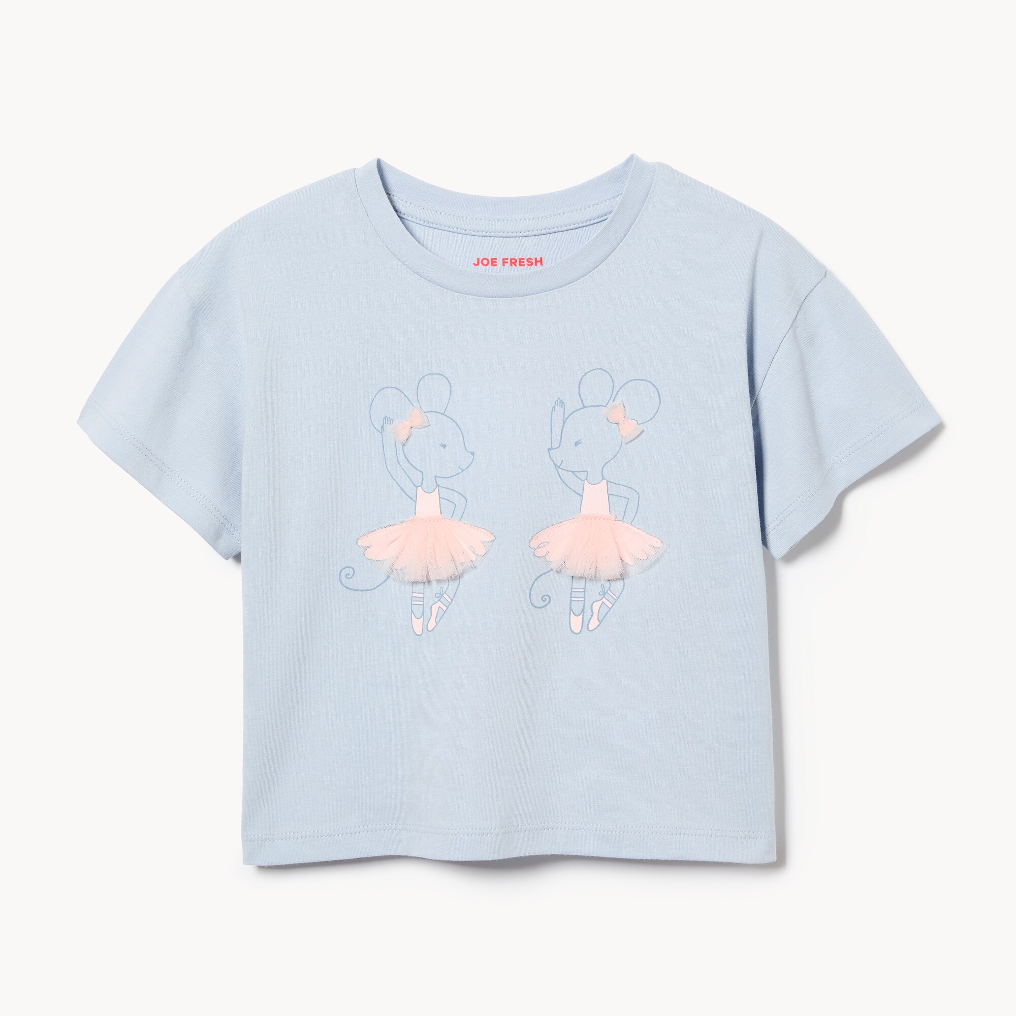 T-shirt imprimé en tulle pour petites filles