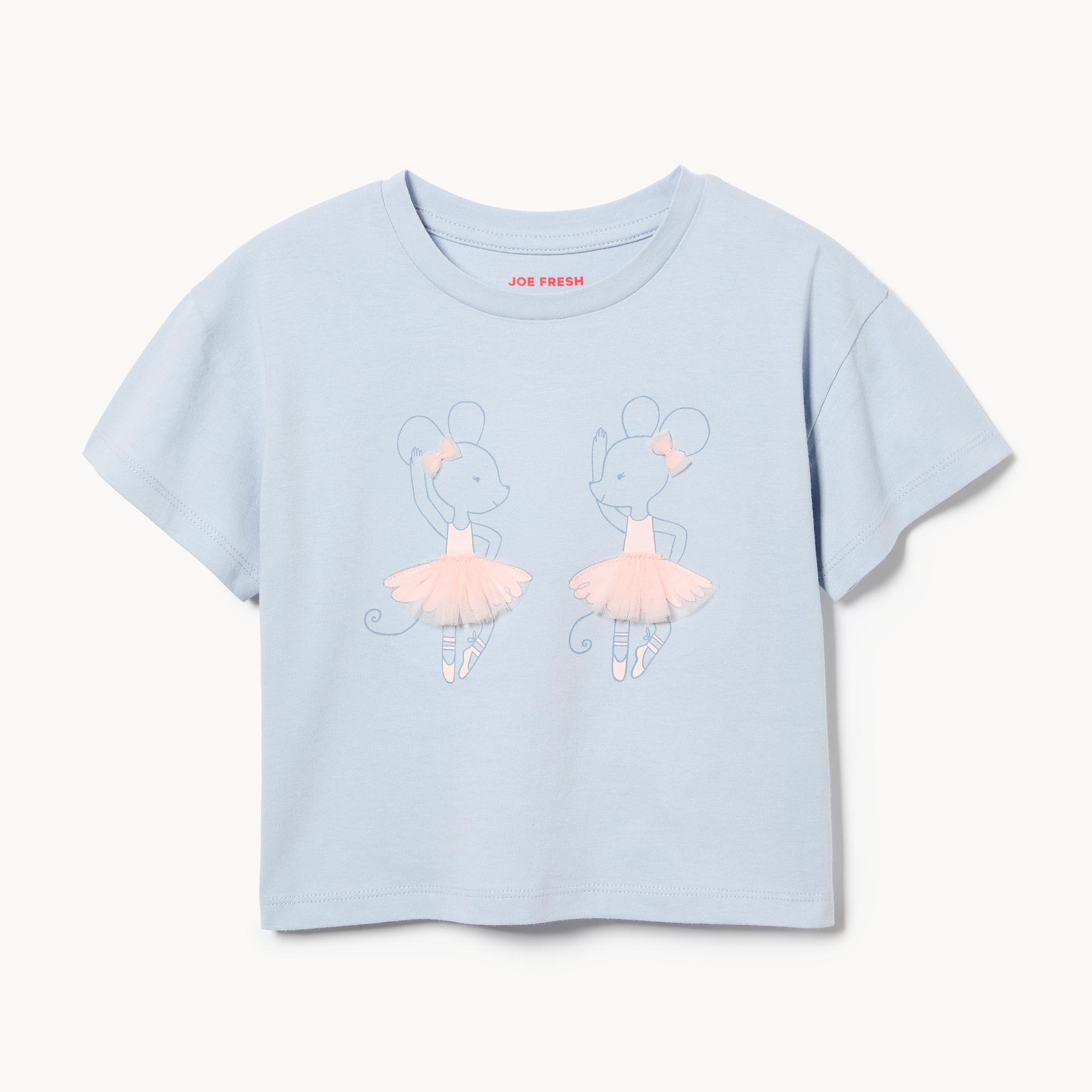 T-shirt imprimé en tulle pour petites filles