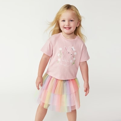Joe Fresh T-shirt imprimé en tulle pour petites filles 1 ea, 14,00 $/1ch
