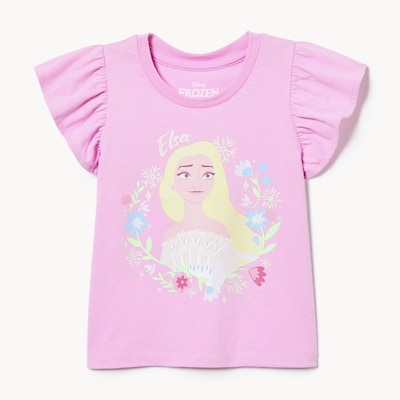 Toddler Girls' Disney Frozen Elsa Ruffled T-Shirt - Lavender