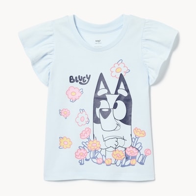 Toddler Girls' Bluey Ruffled T-Shirt - Blue