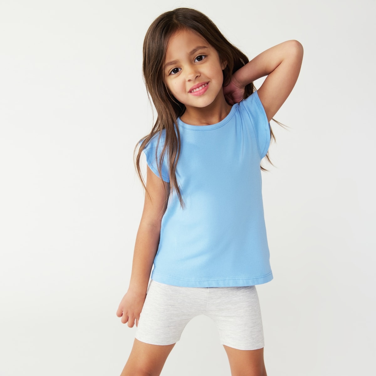 Toddler Girls' Flutter Sleeve Top - Light Blue