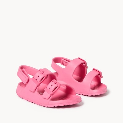 Toddler Girls' Double Buckle Sandals - Dark Pink