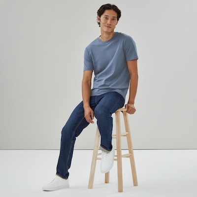 T-shirt en coton biologique pour hommes - Bleu Cendré