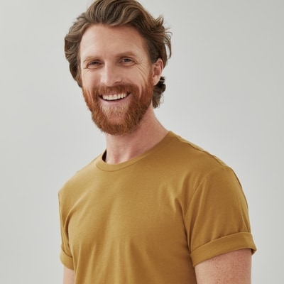 T-shirt en coton biologique pour hommes - Sable Foncé