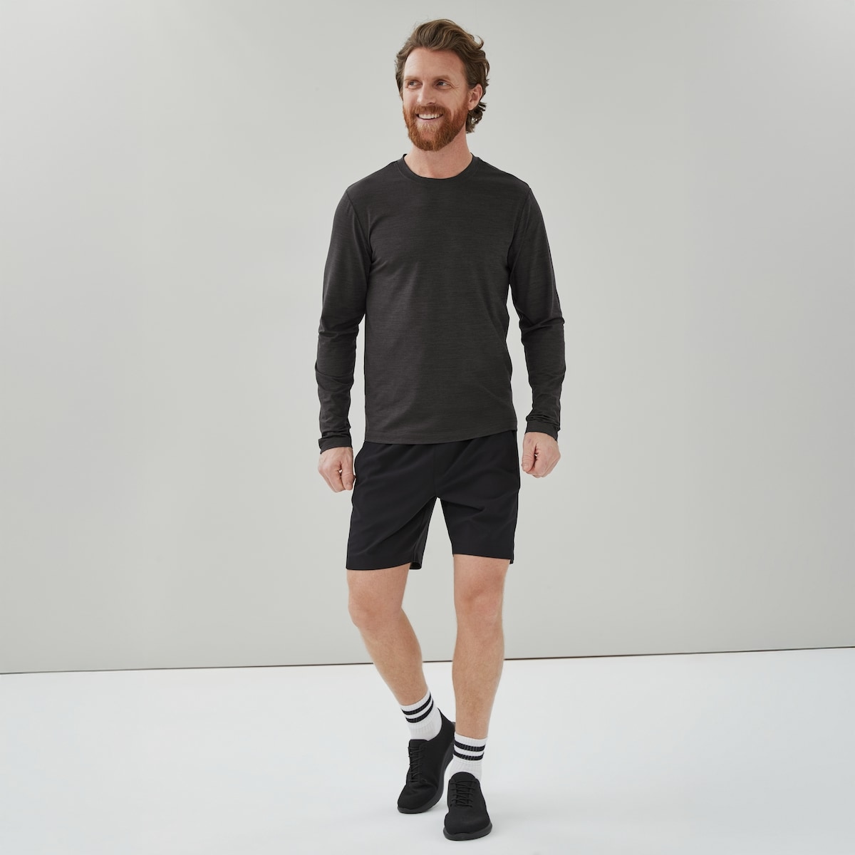 Haut manches longues sport pour hommes - Noir