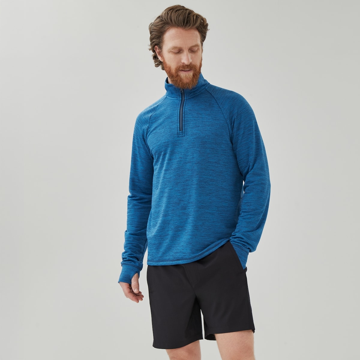 Chandail sport fermeture clair un quart, hommes