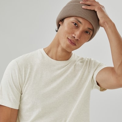 T-shirt en coton biologique pour hommes - Mélange Avoine