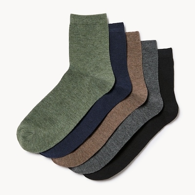 Ens. 5 paires de chaussettes mi-hautes pour hommes - Assorties