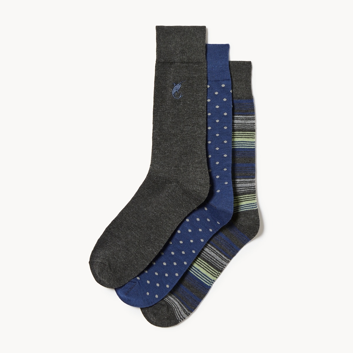 Men's 3-Pack Crew Socks - Charcoal