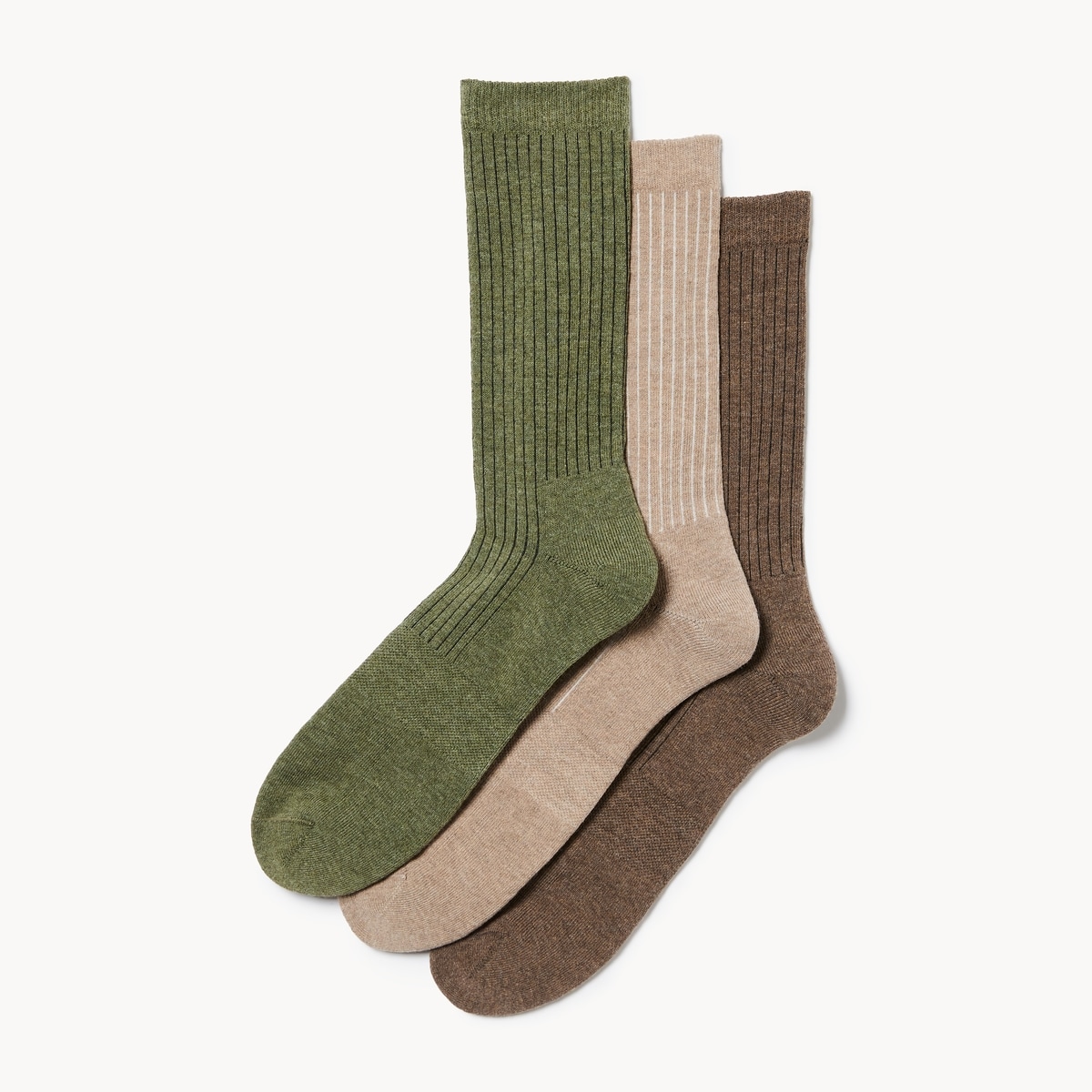 Men's 3-Pack Crew Socks - Oatmeal