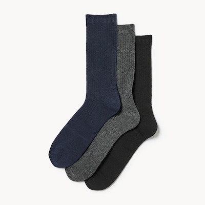 Men's 3-Pack Crew Socks - Black