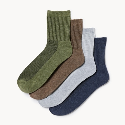 Ens. 4 paires de chaussettes mi-hautes pour hommes - Vert