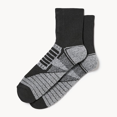 Men's 2-Pack Quarter-Crew Socks - Black