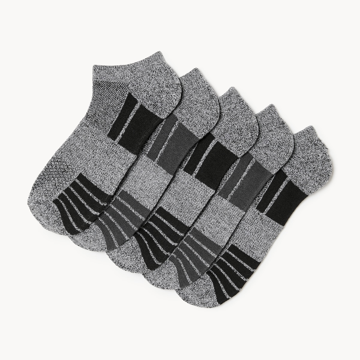 Men's 5-Pack Low-Cut Socks - Charcoal Mix