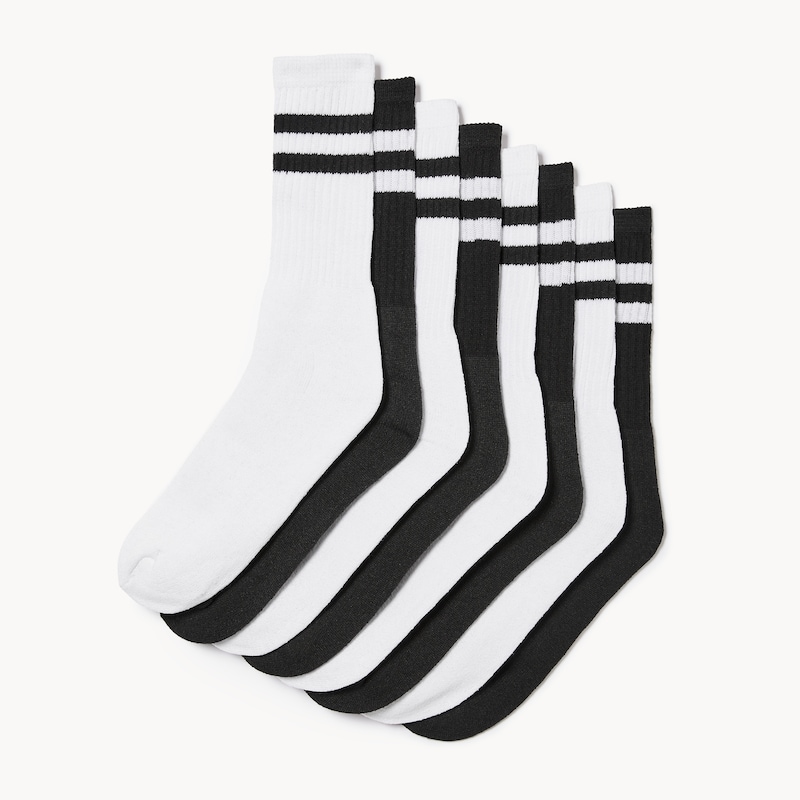 Men's 8-Pack Striped Crew Socks